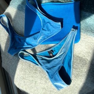 Triangl Blue Velvet Swimsuit Set
